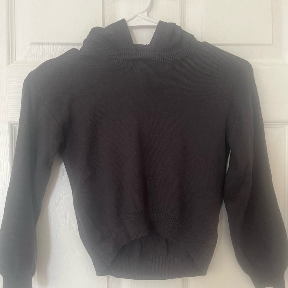 Kids Miles the Label size 5/6 dark gray knit sweater with hood